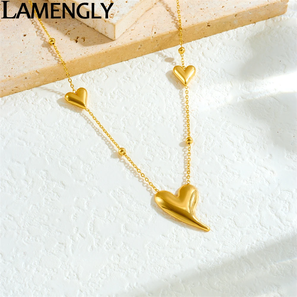 LAMENGLY 316L Stainless Steel Hollow Irregular Heart-Shaped Pendant Necklace For Women Noble Elegant Neck Chain Jewelry Gift
LAMENGLY 316L Stainless Steel Hollow Irregular Heart-Shaped Pendant Necklace For Women Noble Elegant Neck Chain Jewelry Gift