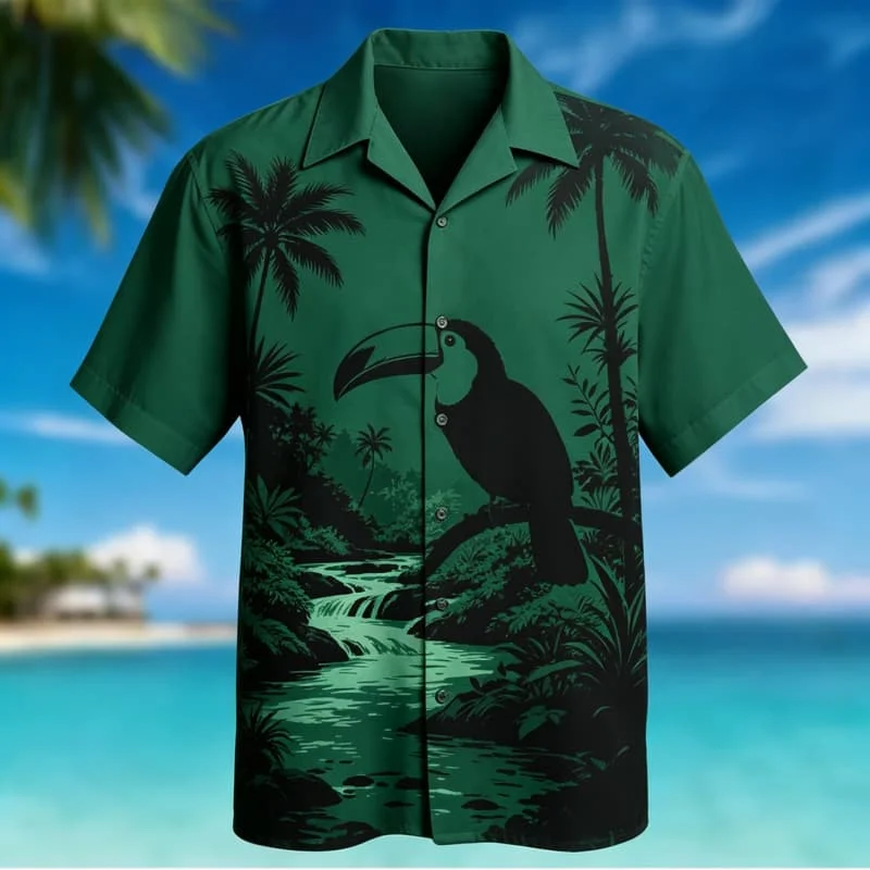 Men's Tropical Landscape Silhouette Printed Short Sleeved shirt, For Outdoor exploration, Holiday travel, And Daily Wear
Men's Tropical Landscape Silhouette Printed Short Sleeved shirt, For Outdoor exploration, Holiday travel, And Daily Wear