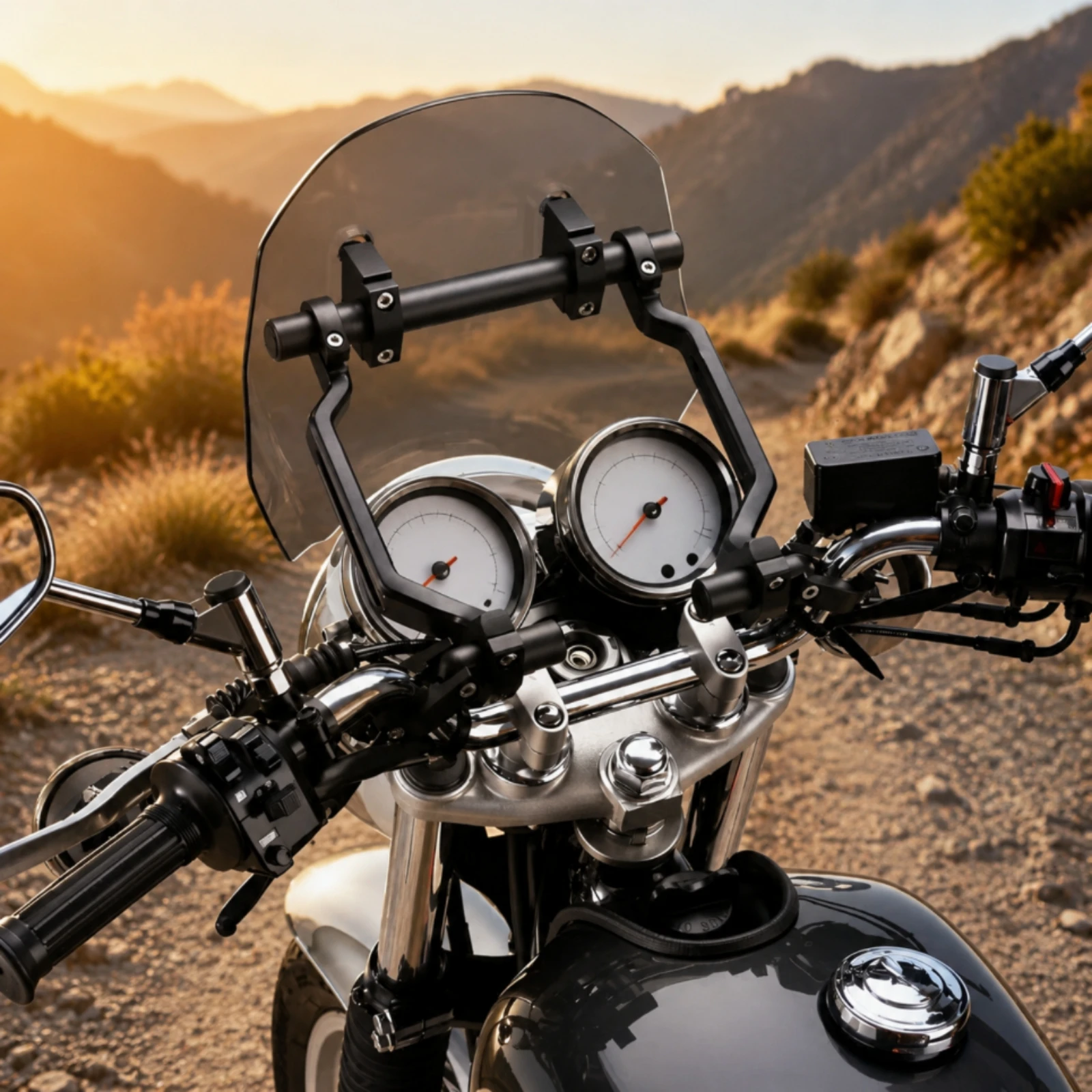 Motorcycle Front Windshield Handlebar Crossbar Headlight Mount Flyscreen Motorbike Fairing Rounded Flared Vehicle Accessory