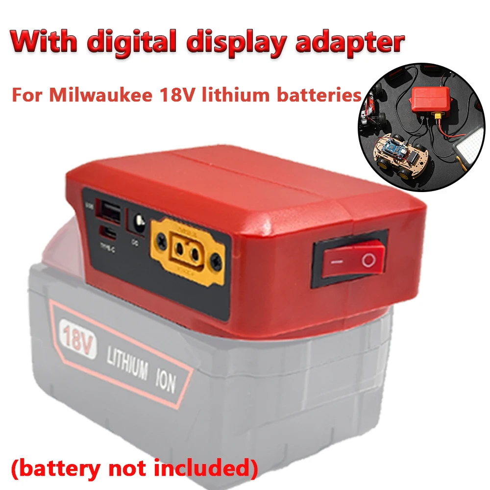 Bidirectional Power Converter for Milwaukee 18V Li-ion Battery – Digital Voltage Display USB Fast Charge DC XT60 (NO Battery)
Bidirectional Power Converter for Milwaukee 18V Li-ion Battery – Digital Voltage Display USB Fast Charge DC XT60 (NO Battery)