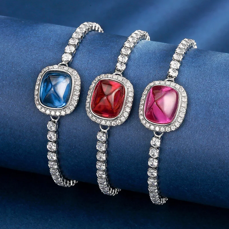 European and American vintage colorful gemstone sugar tower bracelet for women 10*12
European and American vintage colorful gemstone sugar tower bracelet for women 10*12