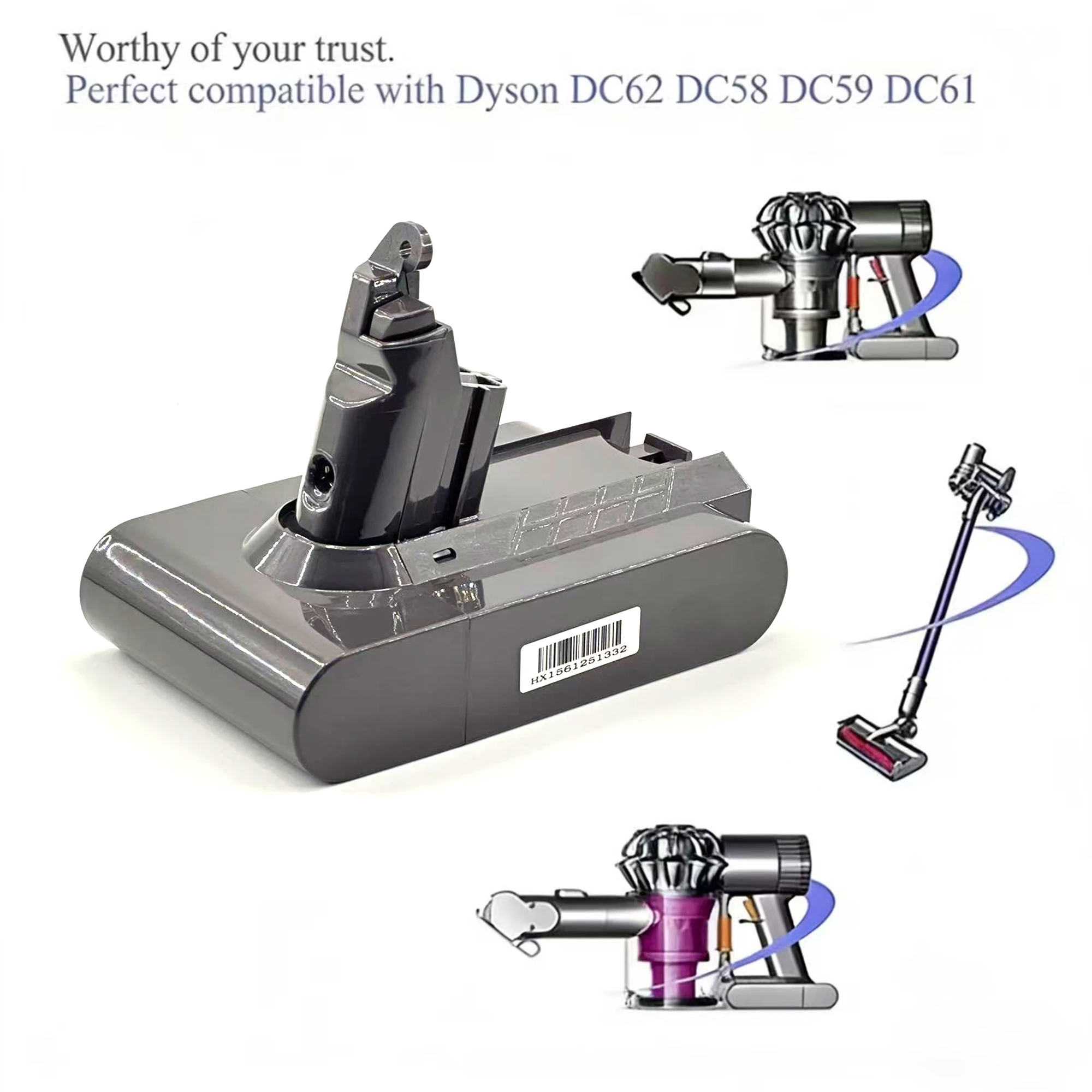 Аккумулятор литиевый перезаряжаемый 21.6В 28000Ач для пылесосов Dyson V6, DC58, DC59, DC61, DC62, SV09, SV07, SV03, SV04, SV06, SV05
Аккумулятор литиевый перезаряжаемый 21.6В 28000Ач для пылесосов Dyson V6, DC58, DC59, DC61, DC62, SV09, SV07, SV03, SV04, SV06, SV05