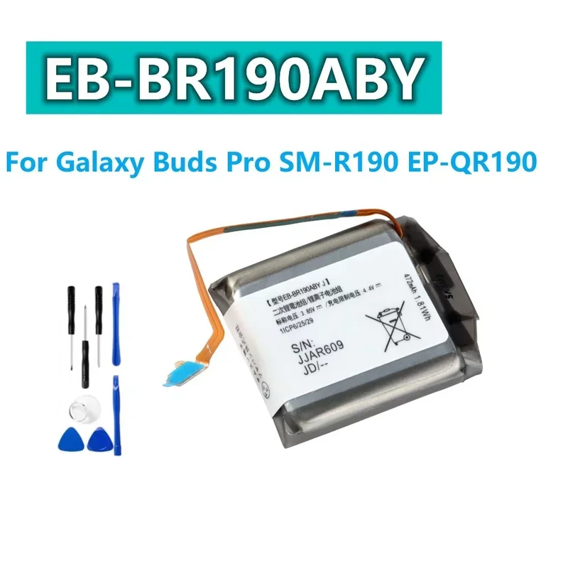 New Replacment Battery EB-BR190ABY For Samsung Galaxy Buds Pro SM-R190 EP-QR190 472mAh Earphone Compartment Battery
New Replacment Battery EB-BR190ABY For Samsung Galaxy Buds Pro SM-R190 EP-QR190 472mAh Earphone Compartment Battery