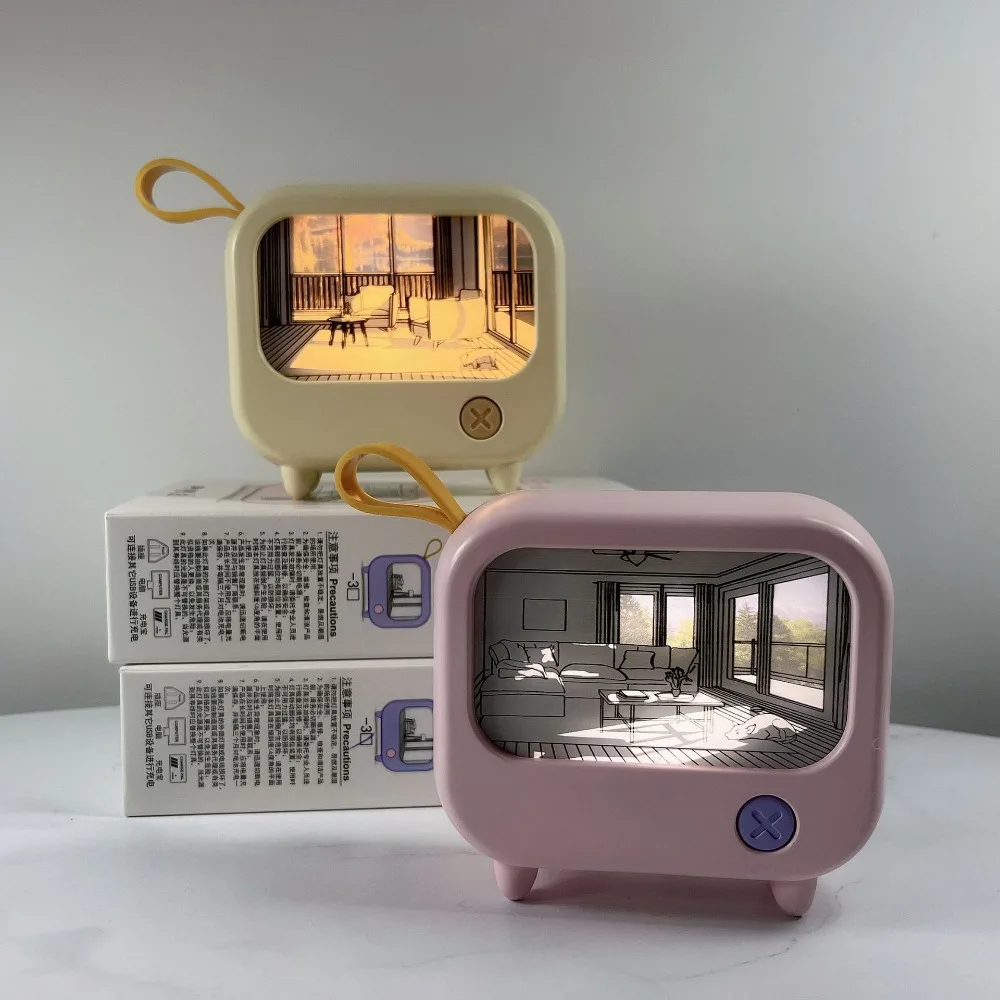 Cute TV Painting Night Light Mini Warm LED Learning Table Lamp Rechargeable Button Type Atmosphere Lighting Room Home Decoration
Cute TV Painting Night Light Mini Warm LED Learning Table Lamp Rechargeable Button Type Atmosphere Lighting Room Home Decoration