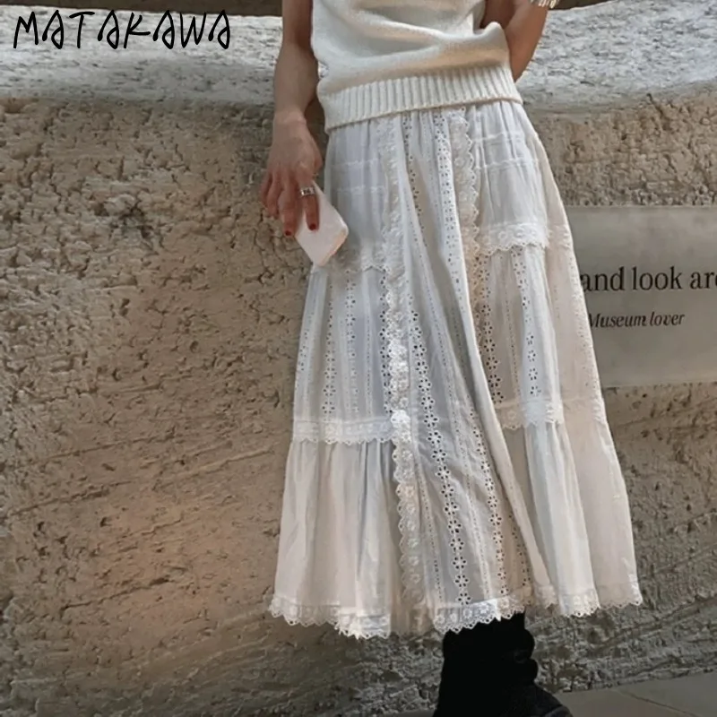 Matakawa Korean Fashion Women Skirts Spring Summer A-line Elegant Chic Long Skirt Vintage Solid High Waist Sweet Faldas Mujer
Matakawa Korean Fashion Women Skirts Spring Summer A-line Elegant Chic Long Skirt Vintage Solid High Waist Sweet Faldas Mujer