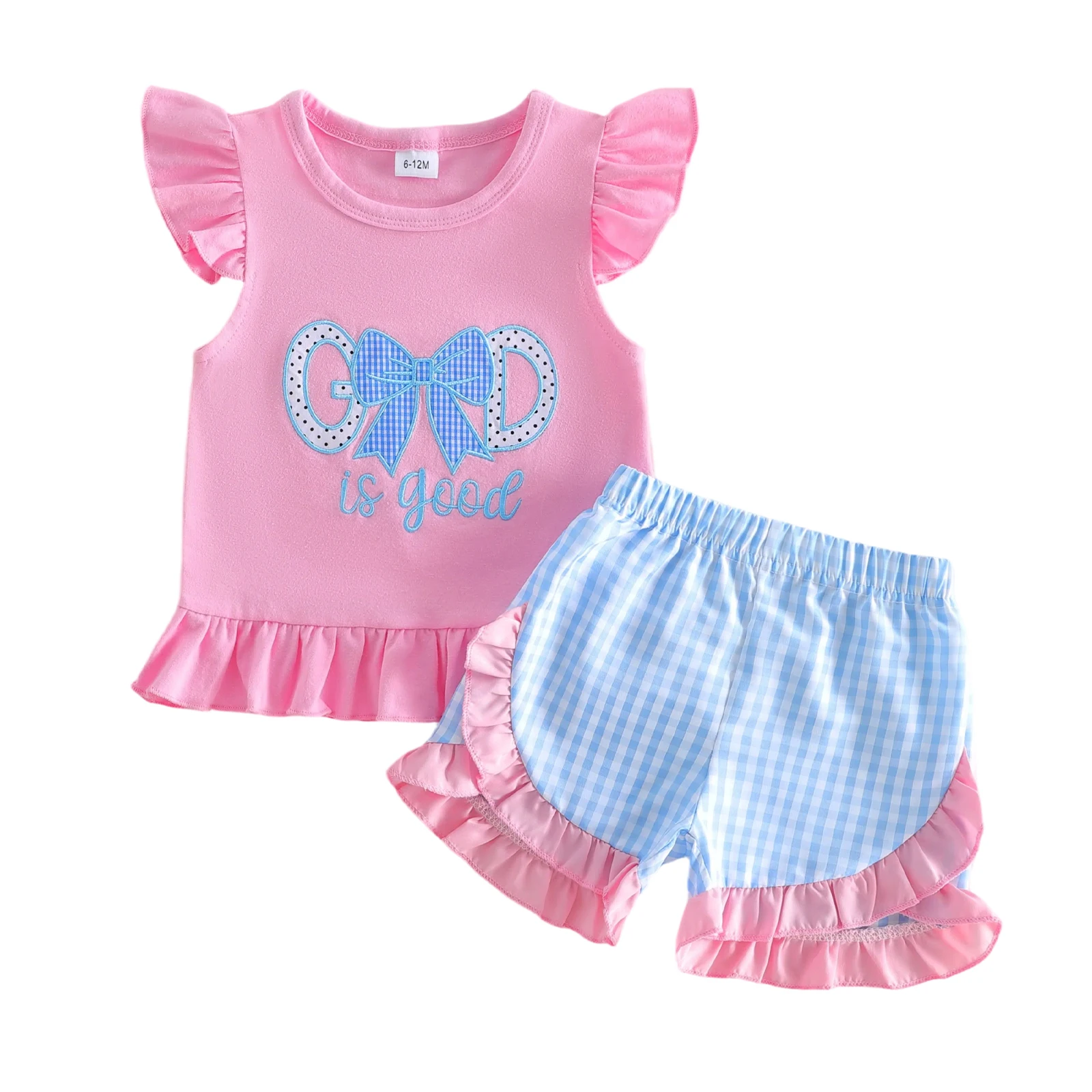 Little Girls 2 Piece Outfits Adorable Letter Bow Embroidery Flying Sleeve Round Neck Tops and Shorts Set
Little Girls 2 Piece Outfits Adorable Letter Bow Embroidery Flying Sleeve Round Neck Tops and Shorts Set