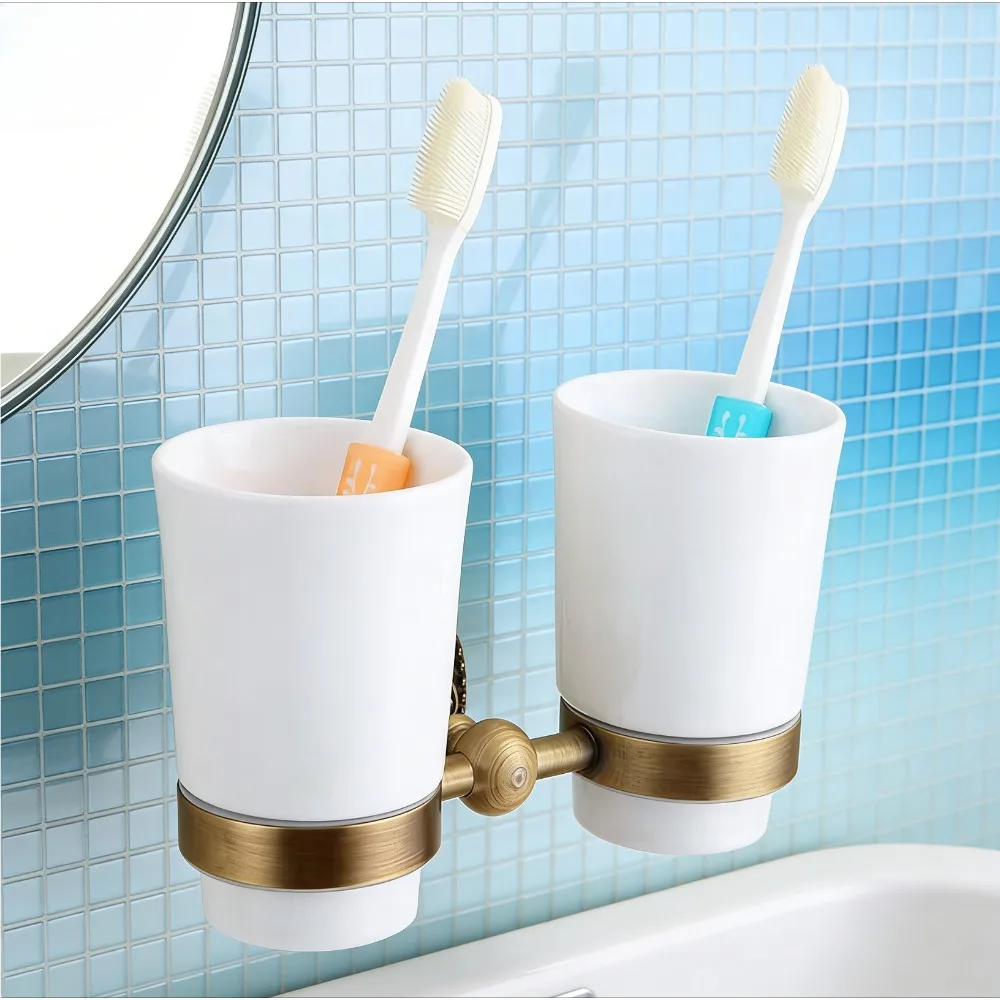 Античный латунный двойной держатель для зубной щетки, настенный роскошный держатель для зубной щетки в европейском стиле
Античный латунный двойной держатель для зубной щетки, настенный роскошный держатель для зубной щетки в европейском стиле
