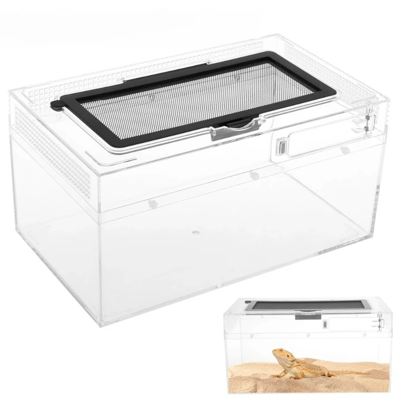 Reptile Terrarium Transparent Breathable Amphibian Tank Anti-Escape Breeding Box for Turtle Spider Lizard Snake Frog Reptiles
Reptile Terrarium Transparent Breathable Amphibian Tank Anti-Escape Breeding Box for Turtle Spider Lizard Snake Frog Reptiles