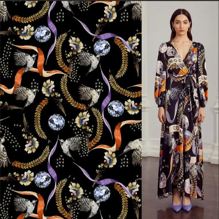 Summer micro stretch dress fabric bBird and diamond digital printing handmade DIY shirt garment fabric
Summer micro stretch dress fabric bBird and diamond digital printing handmade DIY shirt garment fabric