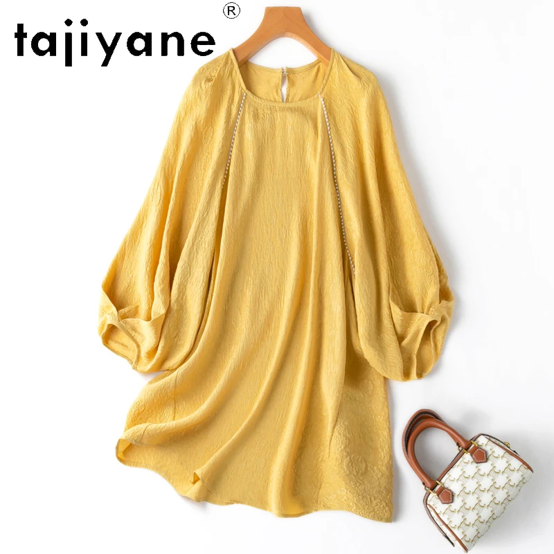 TAJIYANE 100% Natural Mulberry Silk T Shirt for Woman Elegant Yellow Blouse Mid Length Summer Tops 2025 Ladies Clothes Футболка
TAJIYANE 100% Natural Mulberry Silk T Shirt for Woman Elegant Yellow Blouse Mid Length Summer Tops 2025 Ladies Clothes Футболка