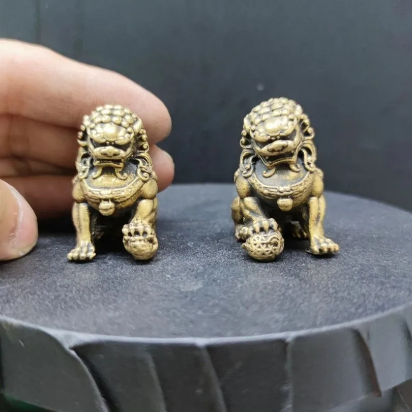 Chinese Exquisite Mini solid brass stone lion statues pair home Nice Art Work feng shui lucky Auspicious decorative ornaments
Chinese Exquisite Mini solid brass stone lion statues pair home Nice Art Work feng shui lucky Auspicious decorative ornaments