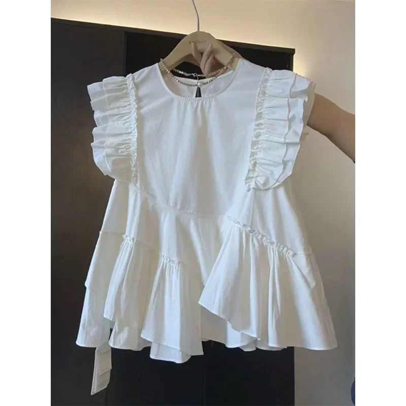 Nice Women Clothing Summer Fashion Casual Ruffles Solid Color O-neck Female All-match Appear Thin Irregular Short Sleeve Sweet T
Nice Women Clothing Summer Fashion Casual Ruffles Solid Color O-neck Female All-match Appear Thin Irregular Short Sleeve Sweet T