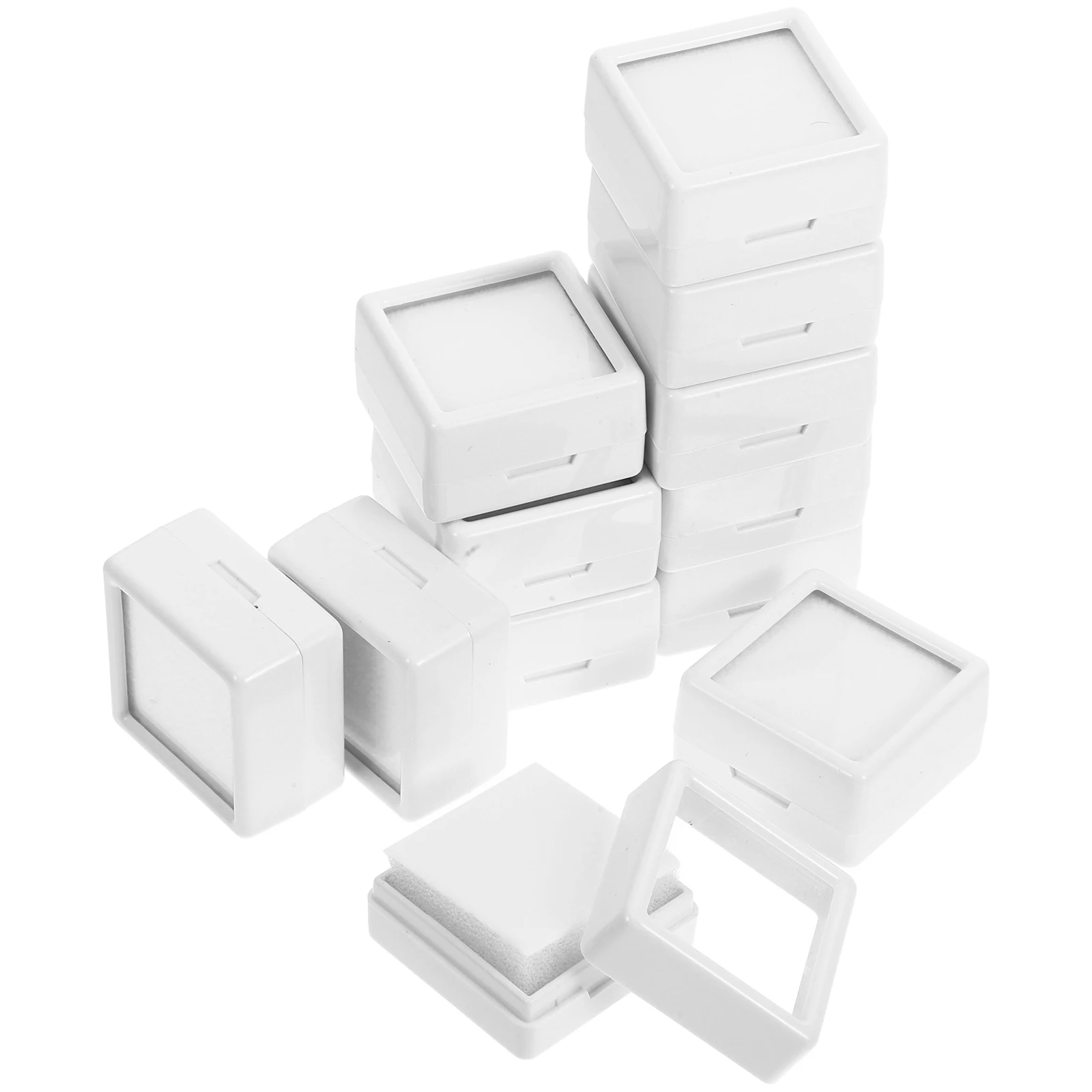 12pcs Jewelry Box Gemstone Display Case White ABS Acrylic Stone Holder Small Ring Container Storage Packaging
12pcs Jewelry Box Gemstone Display Case White ABS Acrylic Stone Holder Small Ring Container Storage Packaging