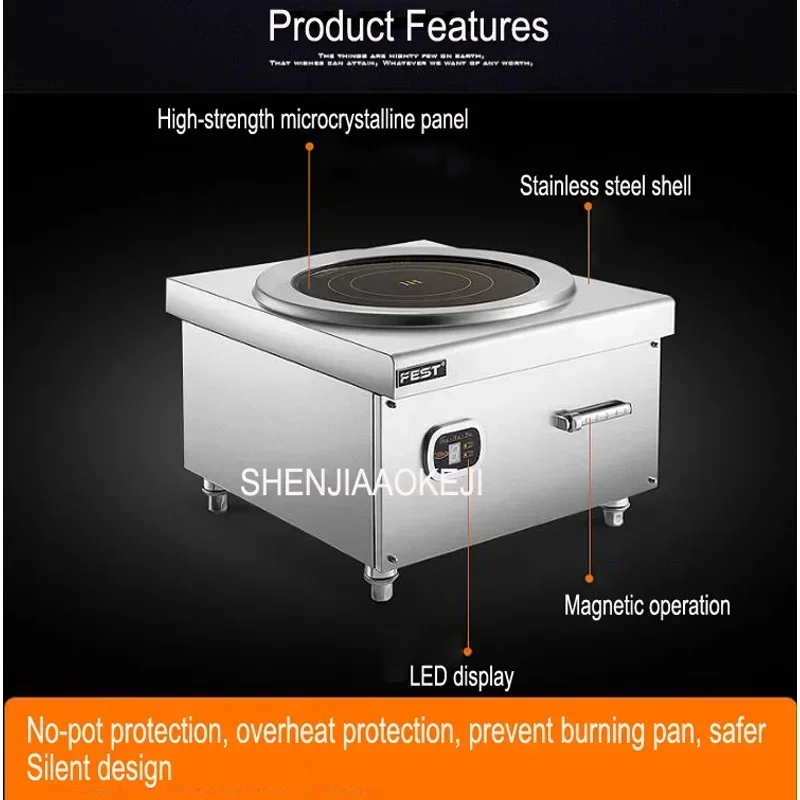 Desktop 220v Induction Cooker 8KW/12KW/15KW Soup Frying Furnace Plane Tabletop Kitchen High-power Induction Cooker 1PC
Desktop 220v Induction Cooker 8KW/12KW/15KW Soup Frying Furnace Plane Tabletop Kitchen High-power Induction Cooker 1PC