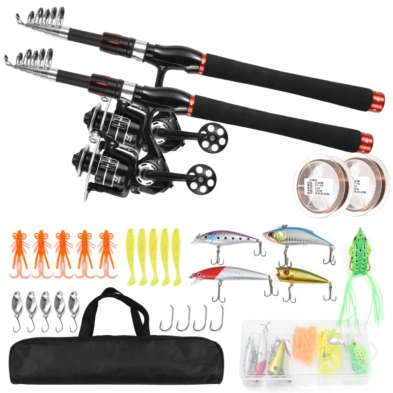Telescopic Fishing Rod and Fishing Reel Combos Full Kit for Saltwater Freshwater
Telescopic Fishing Rod and Fishing Reel Combos Full Kit for Saltwater Freshwater