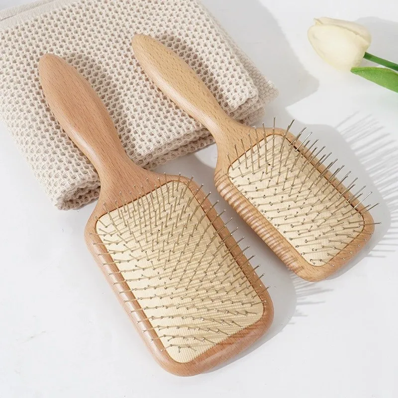 Wood Detangling Hair Brush With Anti Static Steel Ball-Tip Pins & Air Cushion Get A Cool And Refreshing Scalp Massage Sensation
Wood Detangling Hair Brush With Anti Static Steel Ball-Tip Pins & Air Cushion Get A Cool And Refreshing Scalp Massage Sensation