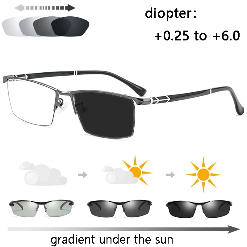 Photochromic Reading Anti Blue Light Glasses Men Business Reading Glasses Anti Computer Radiation Alloy Half Frame Sunglasses 75
Photochromic Reading Anti Blue Light Glasses Men Business Reading Glasses Anti Computer Radiation Alloy Half Frame Sunglasses 75