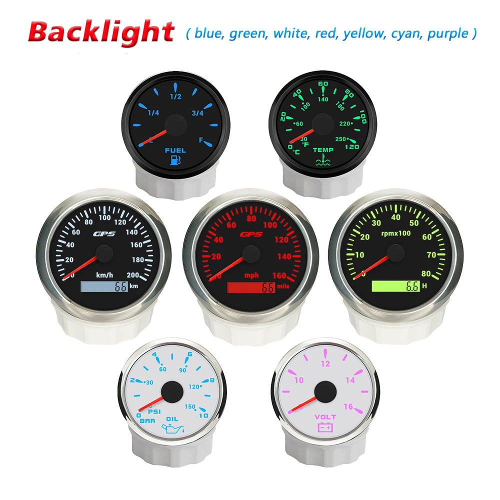 ELING 85mm GPS Speedometer with 0-8000RPM Tachometer Gauge Set with 52mm Fuel Level Meter with 7 Colors Backlight for Car Trucks
ELING 85mm GPS Speedometer with 0-8000RPM Tachometer Gauge Set with 52mm Fuel Level Meter with 7 Colors Backlight for Car Trucks