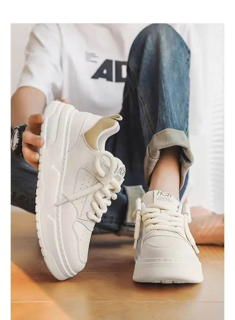 Men's Platform Board Shoes 2026 Spring New Breathable PU Thick Sole Casual Daily Streetwear Korean Style Student Multicolor Foot
Men's Platform Board Shoes 2026 Spring New Breathable PU Thick Sole Casual Daily Streetwear Korean Style Student Multicolor Foot
