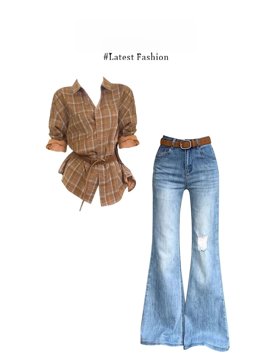 Slim Fit Long Sleeve Neck Shirt And Micro Flared Jeans Set Women's Fashion Winter Outfit Breathable Lightweight Casual Wear
Slim Fit Long Sleeve Neck Shirt And Micro Flared Jeans Set Women's Fashion Winter Outfit Breathable Lightweight Casual Wear