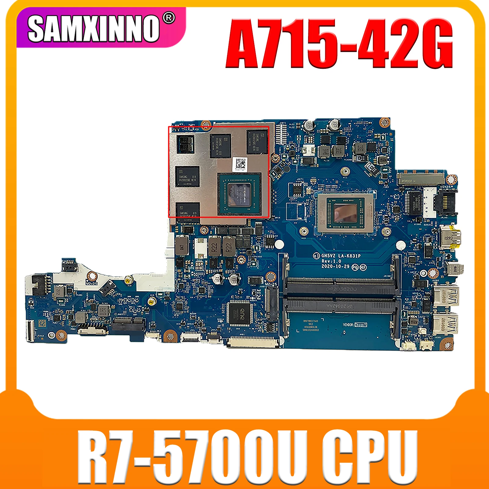 Для ноутбука Acer Aspire 7 A715-42G LA-K831P, материнская плата, процессор R5-5500U, графический процессор N18P-G61-A-A1, 4 ГБ NBQAY11003, DDR4, протестировано, ОК
Для ноутбука Acer Aspire 7 A715-42G LA-K831P, материнская плата, процессор R5-5500U, графический процессор N18P-G61-A-A1, 4 ГБ NBQAY11003, DDR4, протестировано, ОК