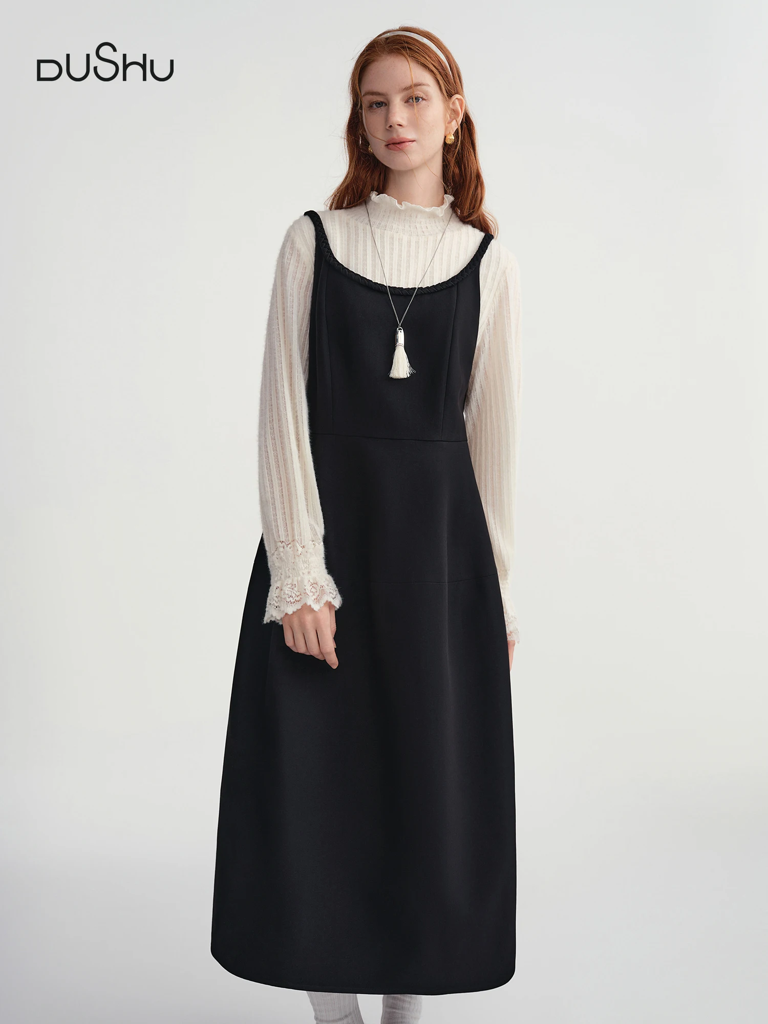 DUSHU Plus Size 2025 Women's Sleeveless Slip Midi Dress Satin Lace Trim Elegant Cocktail Party Gown Winter Velvet Evening Dress
DUSHU Plus Size 2025 Women's Sleeveless Slip Midi Dress Satin Lace Trim Elegant Cocktail Party Gown Winter Velvet Evening Dress