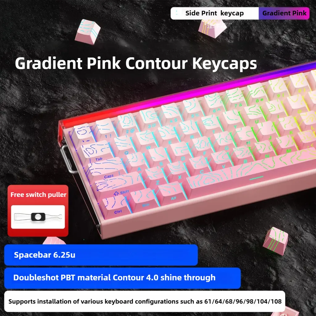Gradient Pink Contour Keycaps Shine Through PBT Marerial Doubleshot DIY Customed Keycaps for All MX Mechanical Keyboard
Gradient Pink Contour Keycaps Shine Through PBT Marerial Doubleshot DIY Customed Keycaps for All MX Mechanical Keyboard