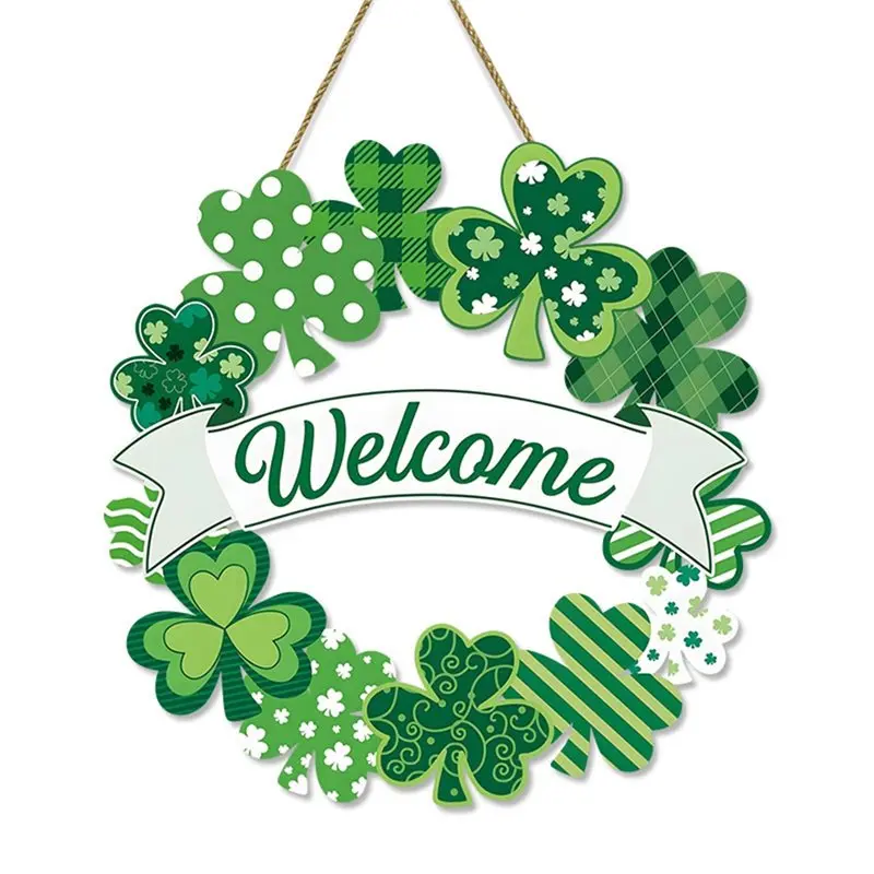A37T-Patricks Day Decorations - 12'' Large Shamrock Decoration For Front Door, Foldable With Welcome Sign
A37T-Patricks Day Decorations - 12'' Large Shamrock Decoration For Front Door, Foldable With Welcome Sign