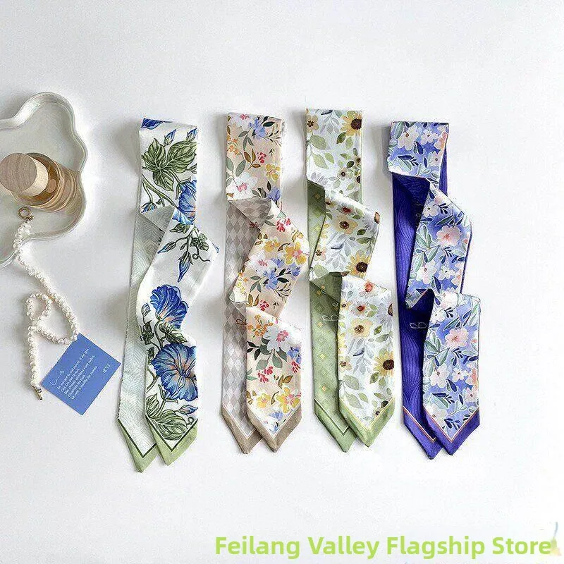 New Floral Silk Scarf Women's Small Long Hairband Flowing Bow Hair Ties Summer Floral Hairband Decorative Neck Scarf Women
New Floral Silk Scarf Women's Small Long Hairband Flowing Bow Hair Ties Summer Floral Hairband Decorative Neck Scarf Women