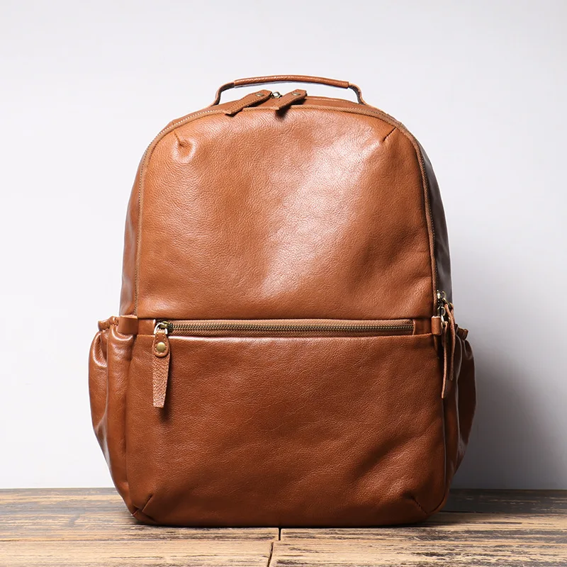 Retro men's leather double shoulder vegetable tanned leather business trip backpack large capacity computer bag fashion simple v
Retro men's leather double shoulder vegetable tanned leather business trip backpack large capacity computer bag fashion simple v