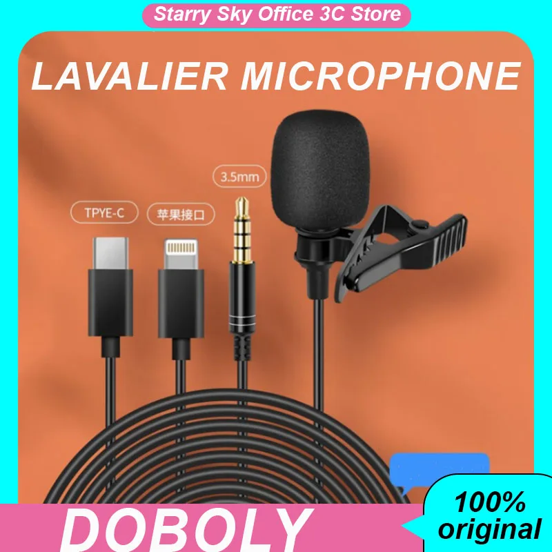 DOBOLY Lavalier Microphone Voice Control 4M 6M Noise Reduction Lightweight Live Broadcast Universal Mic for iPhone mobile
DOBOLY Lavalier Microphone Voice Control 4M 6M Noise Reduction Lightweight Live Broadcast Universal Mic for iPhone mobile