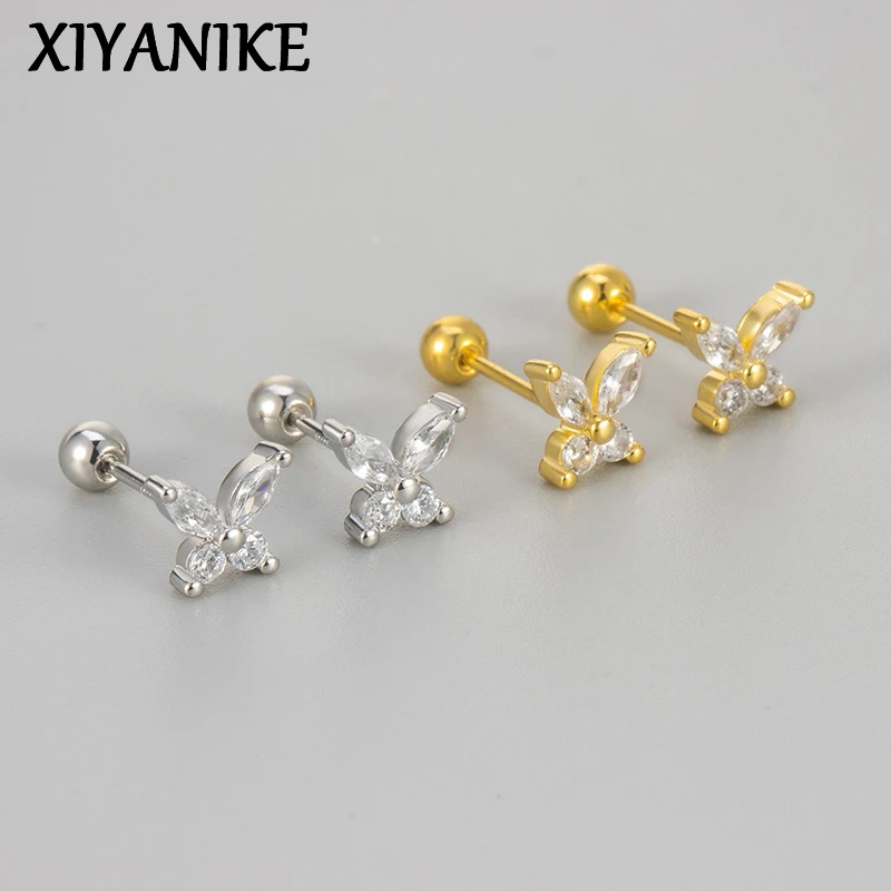 XIYANIKE Cute Zircon Butterfly Ear Screw Stud Piercing Earrings For Women Korean Fashion New Jewelry Valentine's Day Gift Party
XIYANIKE Cute Zircon Butterfly Ear Screw Stud Piercing Earrings For Women Korean Fashion New Jewelry Valentine's Day Gift Party
