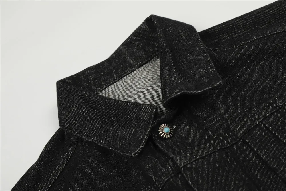 Mens Jacket Punk Vintage Streetwear Black Denim Short Coat Metal Buckle Studded Design Pleated Detail Retro Cool Hip Hop Fashion 23 S36126c69d70f43d2bc0a03acd188fb82g