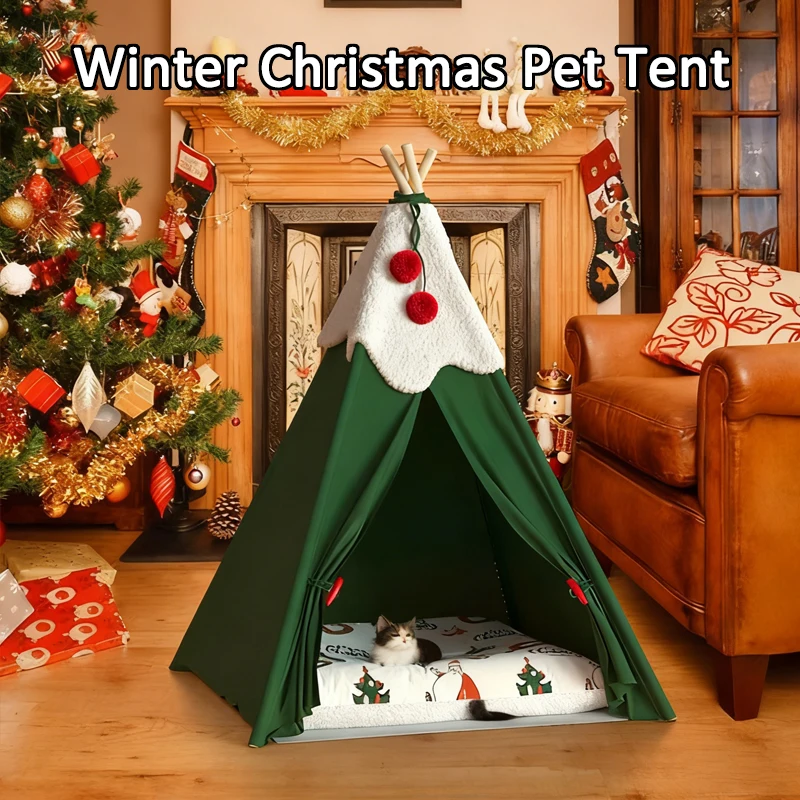 Christmas Pet Tent Winter Warmth Foldable Cotton Portable Structure Stable Pet Teepee Bed Home Holiday Decor Gift Pet Supplies
Christmas Pet Tent Winter Warmth Foldable Cotton Portable Structure Stable Pet Teepee Bed Home Holiday Decor Gift Pet Supplies