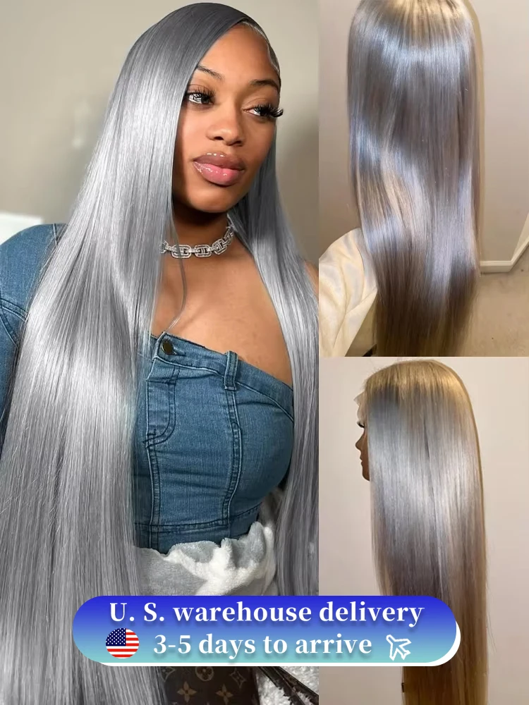 300% 30 40Inch Grey Colored Straight Wigs Human Hair 13x6 HD Lace Frontal Wig Brazilian Front Wig Pre Plucked With Baby Hairline
300% 30 40Inch Grey Colored Straight Wigs Human Hair 13x6 HD Lace Frontal Wig Brazilian Front Wig Pre Plucked With Baby Hairline