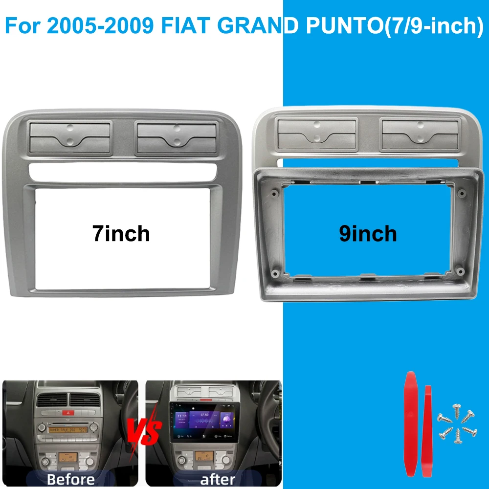 Рамка-переходник для автомагнитолы Fiat Grande Punto 2005-2009, 7/9 дюймов, для установки Android-стереосистемы, панель приборной панели, установочный комплект, декоративная накладка
Рамка-переходник для автомагнитолы Fiat Grande Punto 2005-2009, 7/9 дюймов, для установки Android-стереосистемы, панель приборной панели, установочный комплект, декоративная накладка