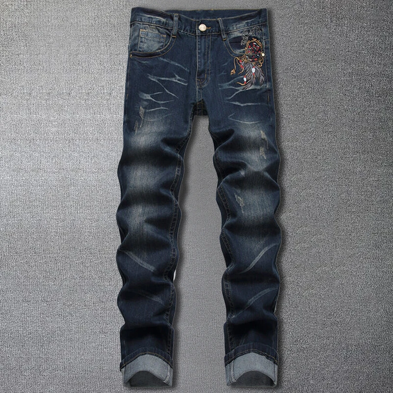 2024 Spring Blue Letter Embroidered Jeans Trendy Straight Elastic Loose Denim Pant Trousers Jean For Men Vintage Vaqueros Hombre
2024 Spring Blue Letter Embroidered Jeans Trendy Straight Elastic Loose Denim Pant Trousers Jean For Men Vintage Vaqueros Hombre