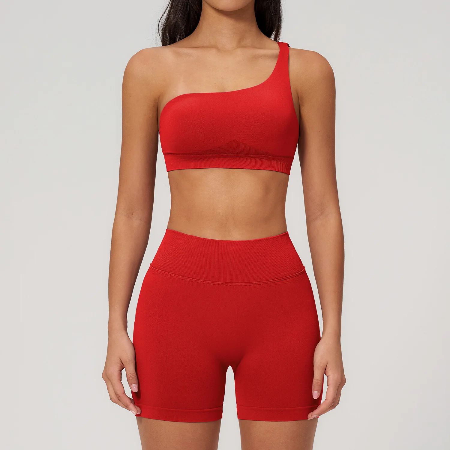 Women VBack Shorts Sets Bras One Shoulder with Pad Athletic Running Workout 2 Pieces Yoga Pants Outdoor Sports Tights Suits
Women VBack Shorts Sets Bras One Shoulder with Pad Athletic Running Workout 2 Pieces Yoga Pants Outdoor Sports Tights Suits