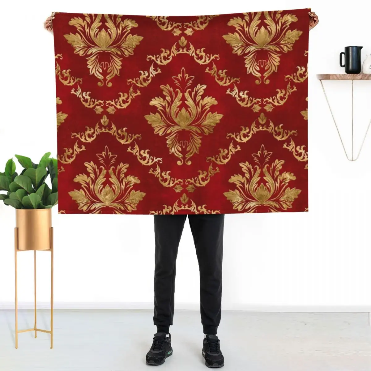 Oriental Vintage Damask Pattern - Red and gold Throw Blanket Spring Fall Cozy Throw Blanket for Couch
Oriental Vintage Damask Pattern - Red and gold Throw Blanket Spring Fall Cozy Throw Blanket for Couch