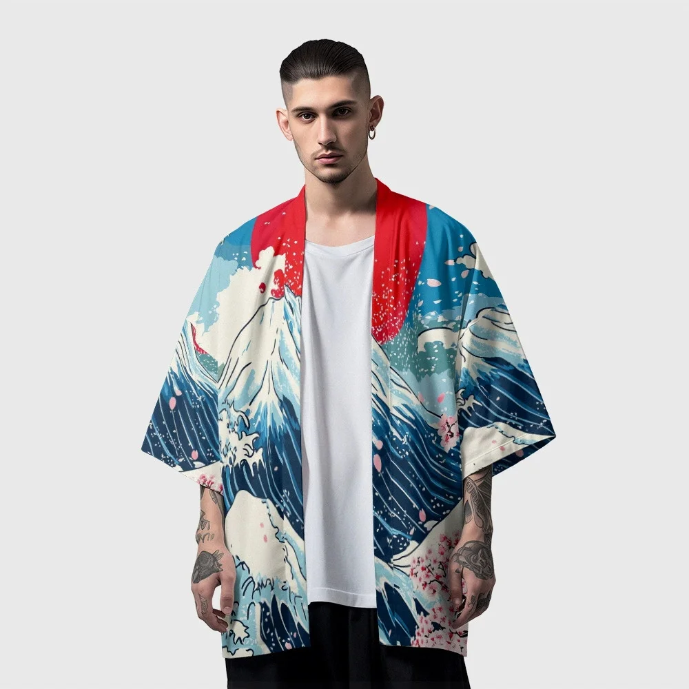 Summer Samurai Kimono Men Stylish Haori Streetwear Kimono Cosplay Japanese Clothes Trendy Fashion Yukata Popular Cardigan Robe
Summer Samurai Kimono Men Stylish Haori Streetwear Kimono Cosplay Japanese Clothes Trendy Fashion Yukata Popular Cardigan Robe