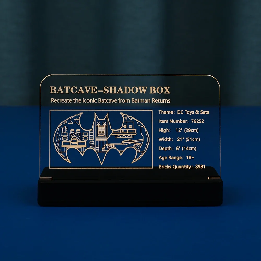 LED Light Acrylic Display Plate Nameplate For 76252 Batcave Shadow Box Toys Not Inlclude the Block Model
LED Light Acrylic Display Plate Nameplate For 76252 Batcave Shadow Box Toys Not Inlclude the Block Model