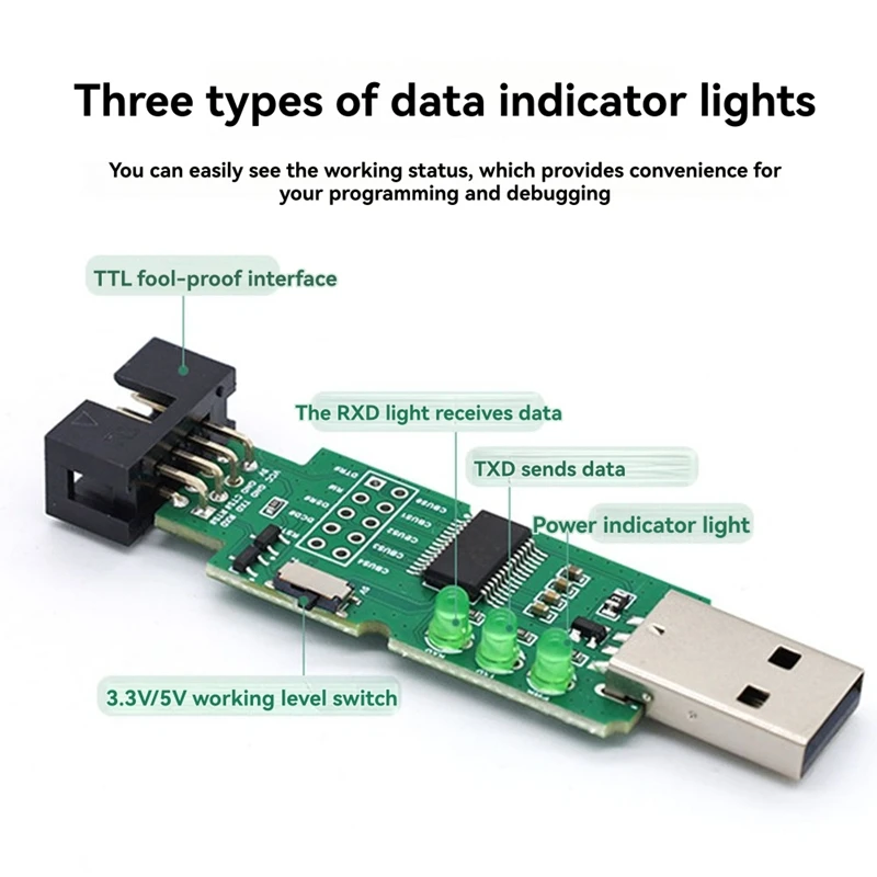 Плата преобразователя USB в TTL, последовательный модуль UART, связь FT232RNL с загрузчиком вспышки и кабелями 4P
Плата преобразователя USB в TTL, последовательный модуль UART, связь FT232RNL с загрузчиком вспышки и кабелями 4P