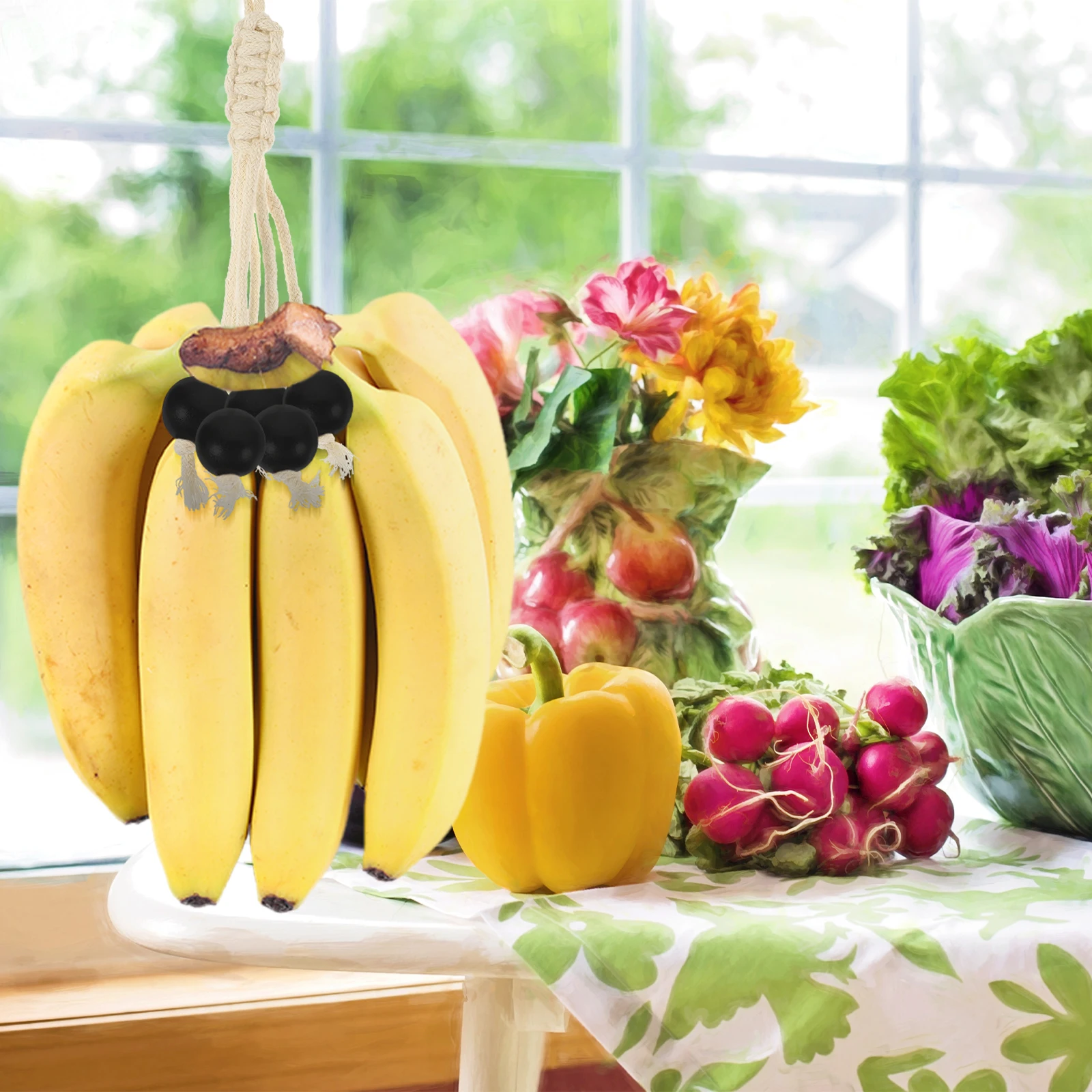 2pcs Cotton Rope Hanging Hooks Set Handwoven Banana Storage Hanger for Kitchen Macrame Banana Rack Stand Holder Decoration Neat
2pcs Cotton Rope Hanging Hooks Set Handwoven Banana Storage Hanger for Kitchen Macrame Banana Rack Stand Holder Decoration Neat