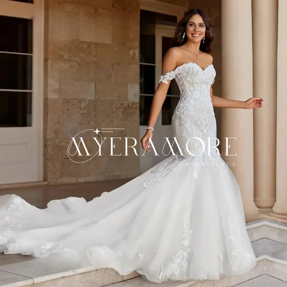 Chic V-Neck Applique Mermaid Wedding Dress Sexy Backless for Bride Elegant Bridal Gowns for Wedding Ceremony Customized 
Chic V-Neck Applique Mermaid Wedding Dress Sexy Backless for Bride Elegant Bridal Gowns for Wedding Ceremony Customized