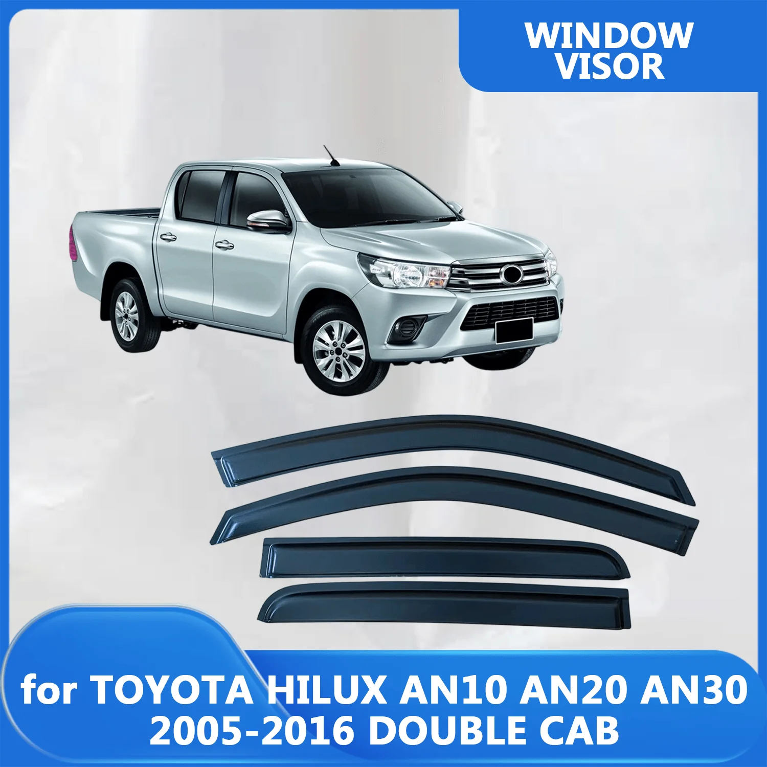 Window Visor for TOYOTA HILUX AN10 AN20 AN30 2005-2013 2014 2015 2016 DOUBLE CAB Wind Deflectors Rain Guards Door Visor Vent
Window Visor for TOYOTA HILUX AN10 AN20 AN30 2005-2013 2014 2015 2016 DOUBLE CAB Wind Deflectors Rain Guards Door Visor Vent