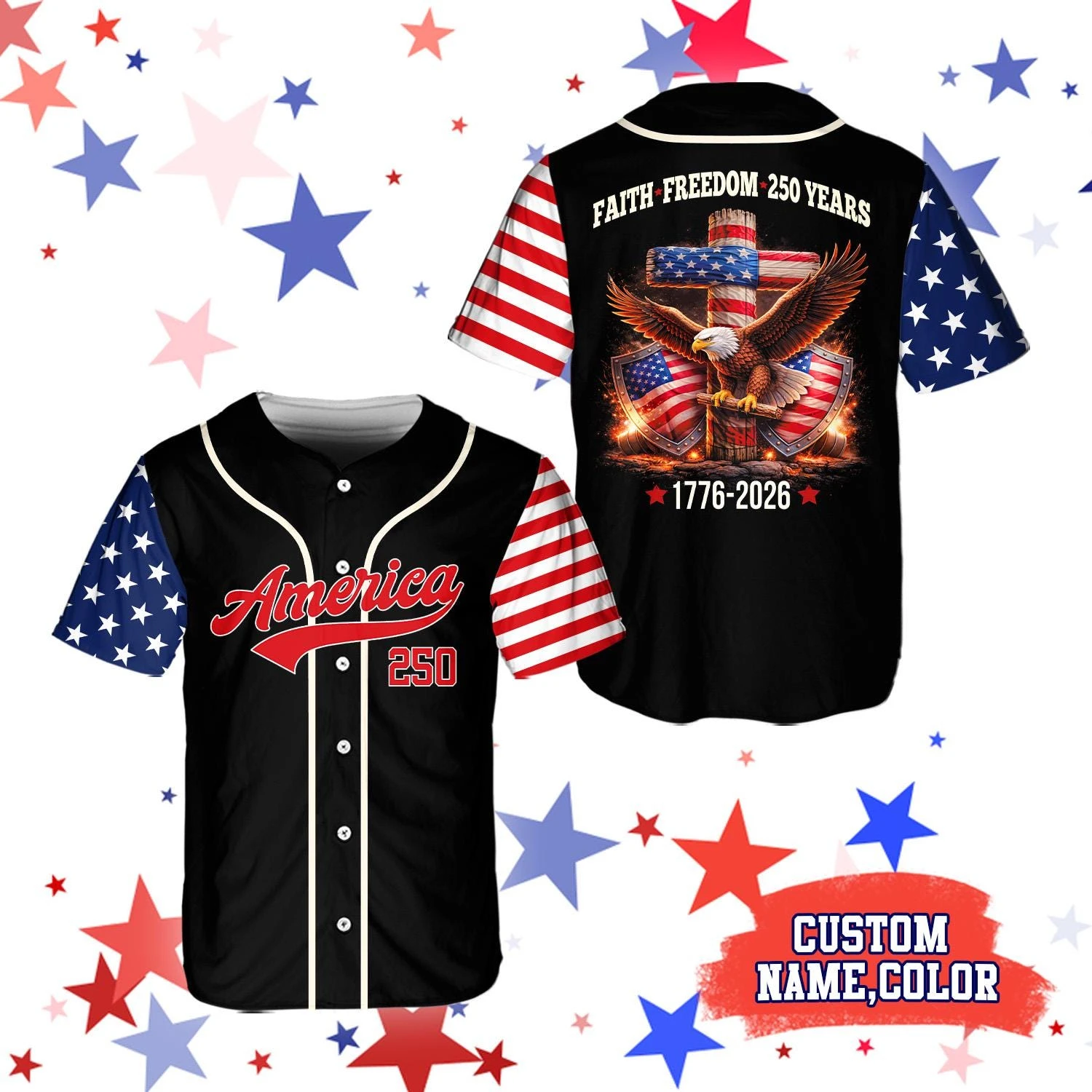 Patriotic America Baseball Shirt Eagle Cross Graphic Jersey USA Flag Button Up Uniform For Holiday Celebration Shirts
Patriotic America Baseball Shirt Eagle Cross Graphic Jersey USA Flag Button Up Uniform For Holiday Celebration Shirts