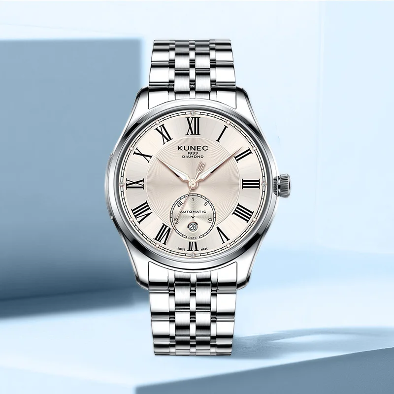 2025 Top Kunes new Swiss movement men's steel case mechanical watch Ultra-thin waterproof business casual men automatic watches
2025 Top Kunes new Swiss movement men's steel case mechanical watch Ultra-thin waterproof business casual men automatic watches