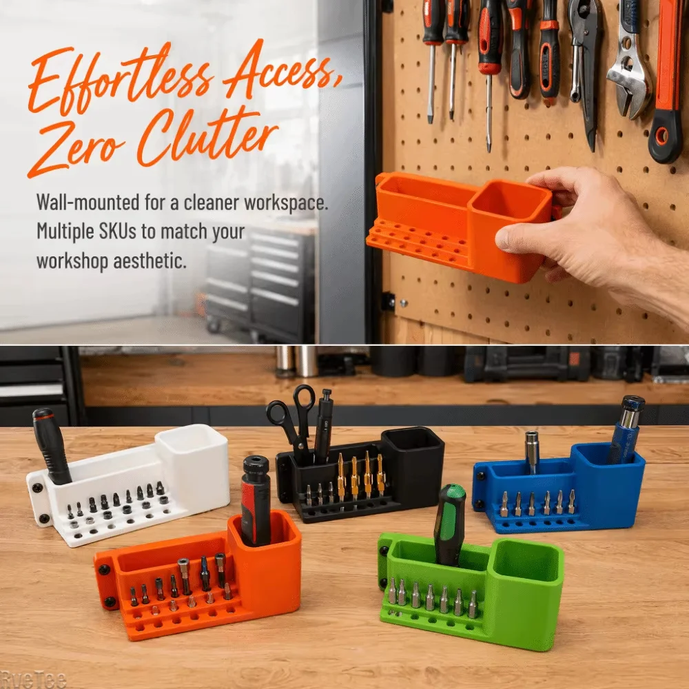 Dual Compartments Tool Storage Box Compact Open Top Screwdriver Bit Holder Plastic Build Hex Bit Slots Wall Mount Rack
Dual Compartments Tool Storage Box Compact Open Top Screwdriver Bit Holder Plastic Build Hex Bit Slots Wall Mount Rack
