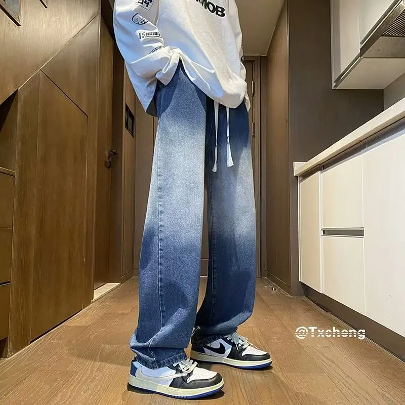 Jeans Men Gradient Denim Pant Harajuku Fashion Casual Straight Pants Male Elastic Waist Jeans Streetwear Casual Denim Trousers
Jeans Men Gradient Denim Pant Harajuku Fashion Casual Straight Pants Male Elastic Waist Jeans Streetwear Casual Denim Trousers