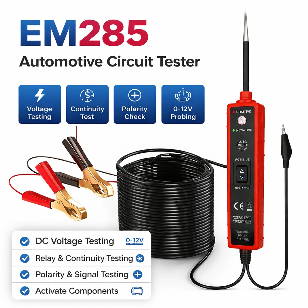 EM285 Multifunction Automotive Electrical System Tester Car Circuit Continuity Voltage Polarity Grounding Diagnostic Tool 6-24V
EM285 Multifunction Automotive Electrical System Tester Car Circuit Continuity Voltage Polarity Grounding Diagnostic Tool 6-24V